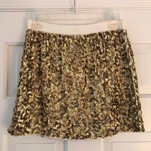 Alice + Olivia Gold sequin skirt